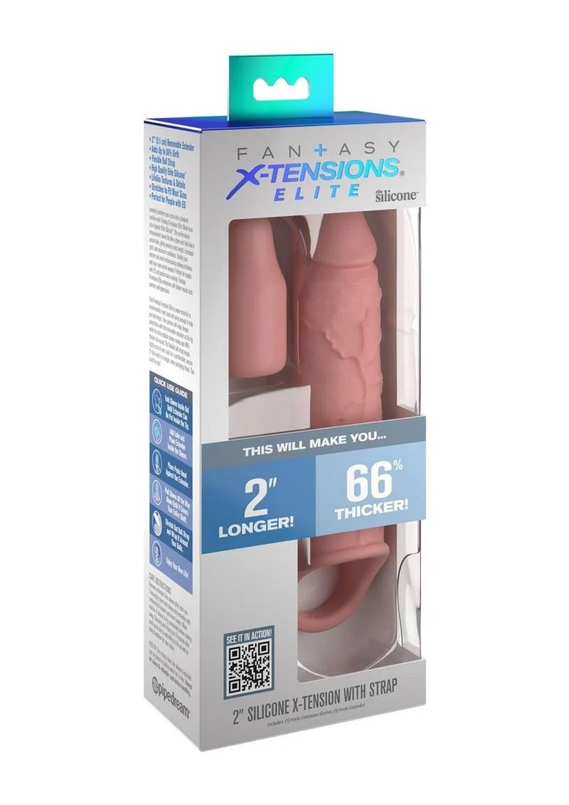 Fantasy X-Tensions Elite Silicone 6in Sleeve with Strap and 2in Plug - Image 2