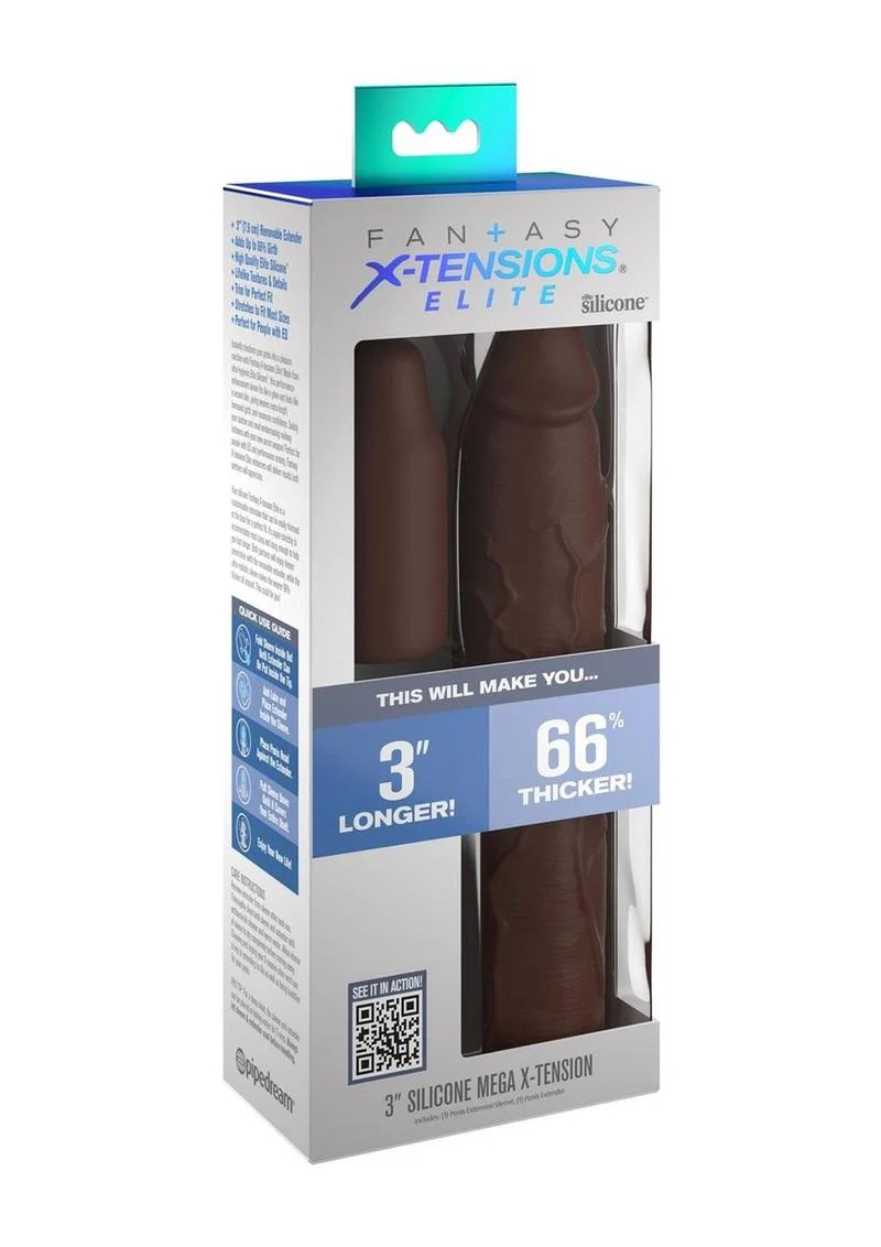 Fantasy X-Tensions Elite Silicone 9in Sleeve with 3in Plug - Image 2