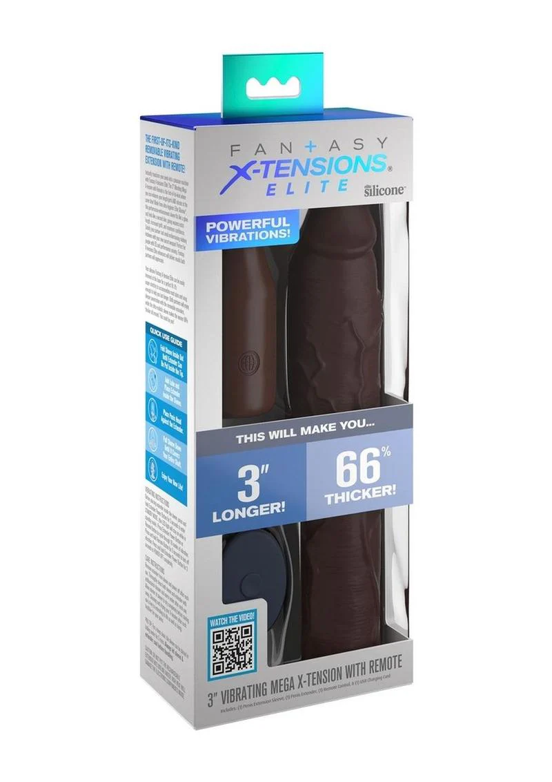 Fantasy X-Tensions Elite Silicone Vibrating 9in Sleeve with 3in Plug and Remote - Image 3