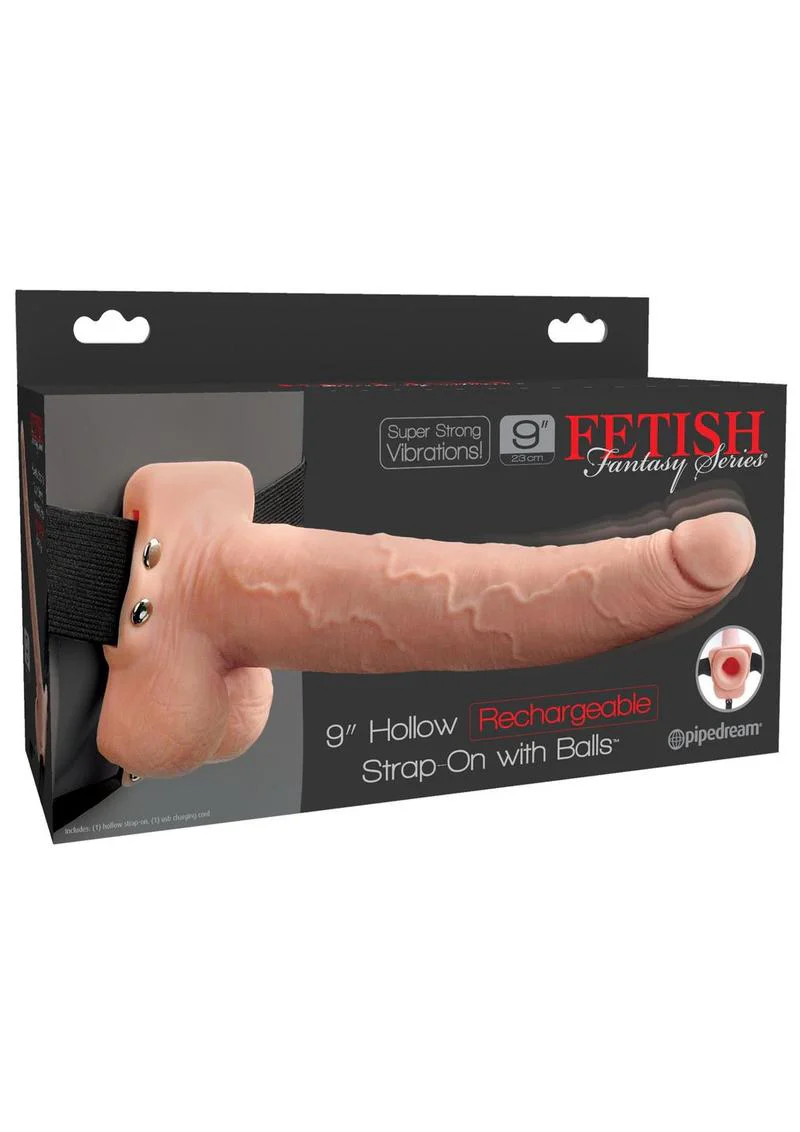 Fetish Fantasy Series Hollow Rechargeable Strap-On Dildo with Balls and Harness - Image 7