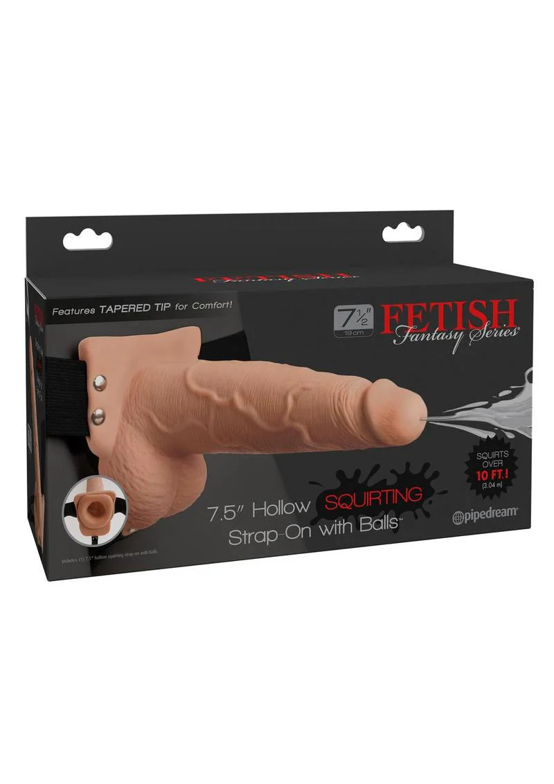 Fetish Fantasy Series Hollow Squirting Strap-On Dildo with Balls and Harness - Image 5
