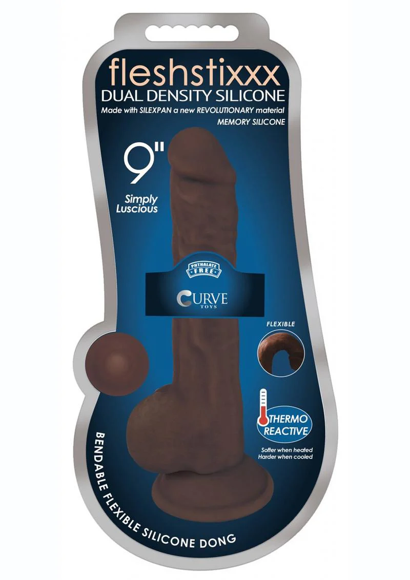 Fleshstixxx Dual Density Silicone Bendable Dong with Balls - Image 39