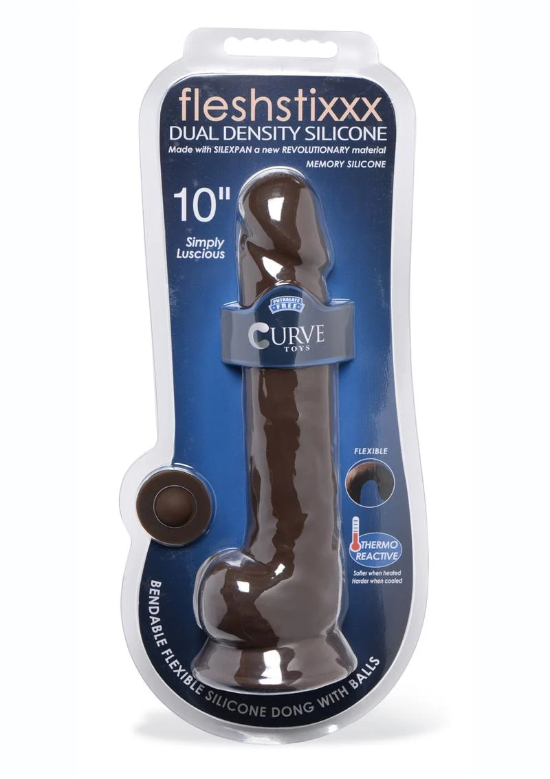 Fleshstixxx Dual Density Silicone Bendable Dong with Balls - Image 7