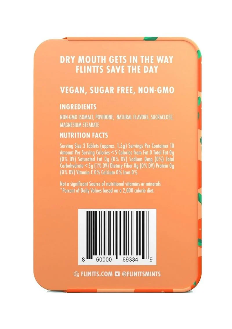 Flintts Mints Mouth Watering Oral Delights - Sour Tangerine - Image 3