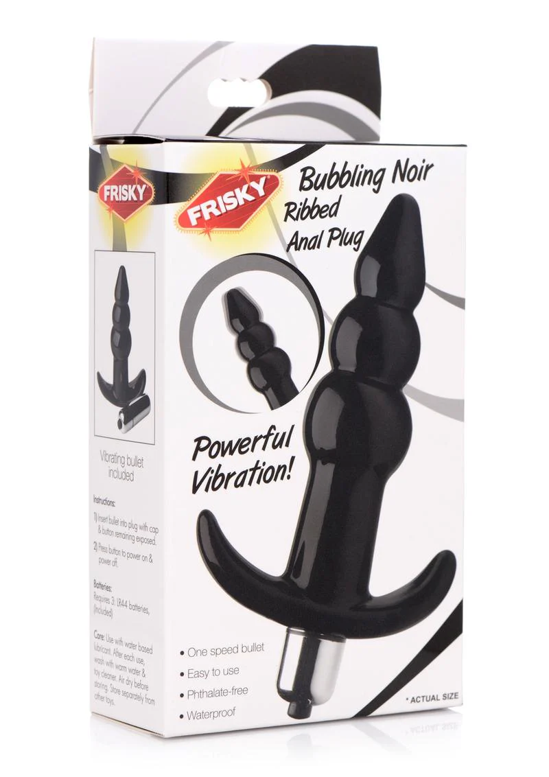 Frisky Bubbling Noir Ribbed Anal Plug - Image 2