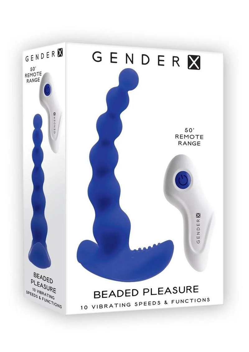 Gender X Beaded Pleasure Rechargeable Silicone Probe with Remote Control - Image 4