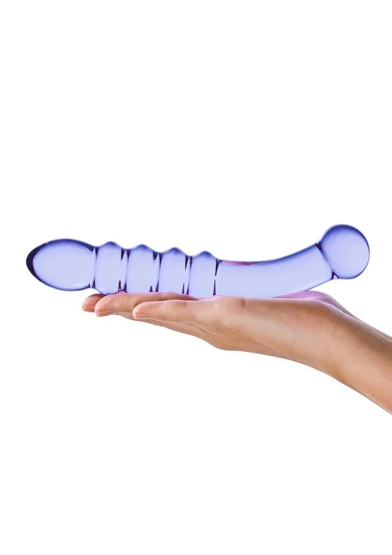 Glas Purple Rain Ribbed Dildo - Image 2