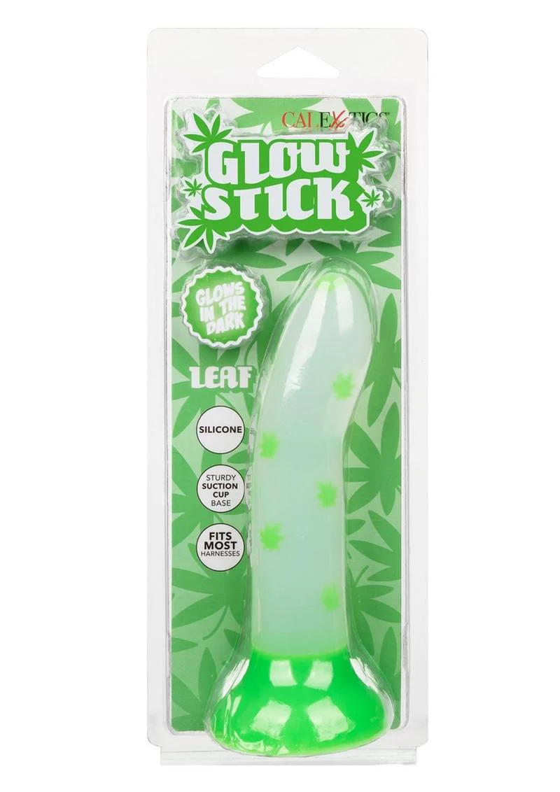 Glow Stick Leaf Silicone Glow In The Dark Dildo with Suction Base - Image 3