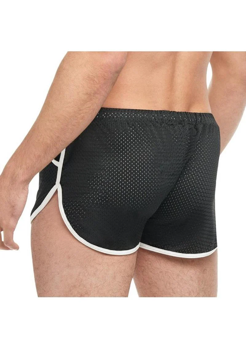 Goal Line Side Split Mesh Booty Shorts - Image 3