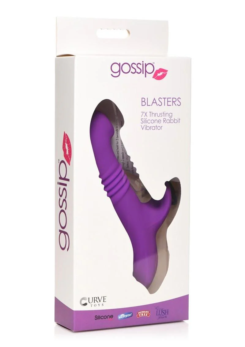 Gossip Blasters 10x Rechargeable Silicone Thrusting Rabbit Vibrator - Image 4
