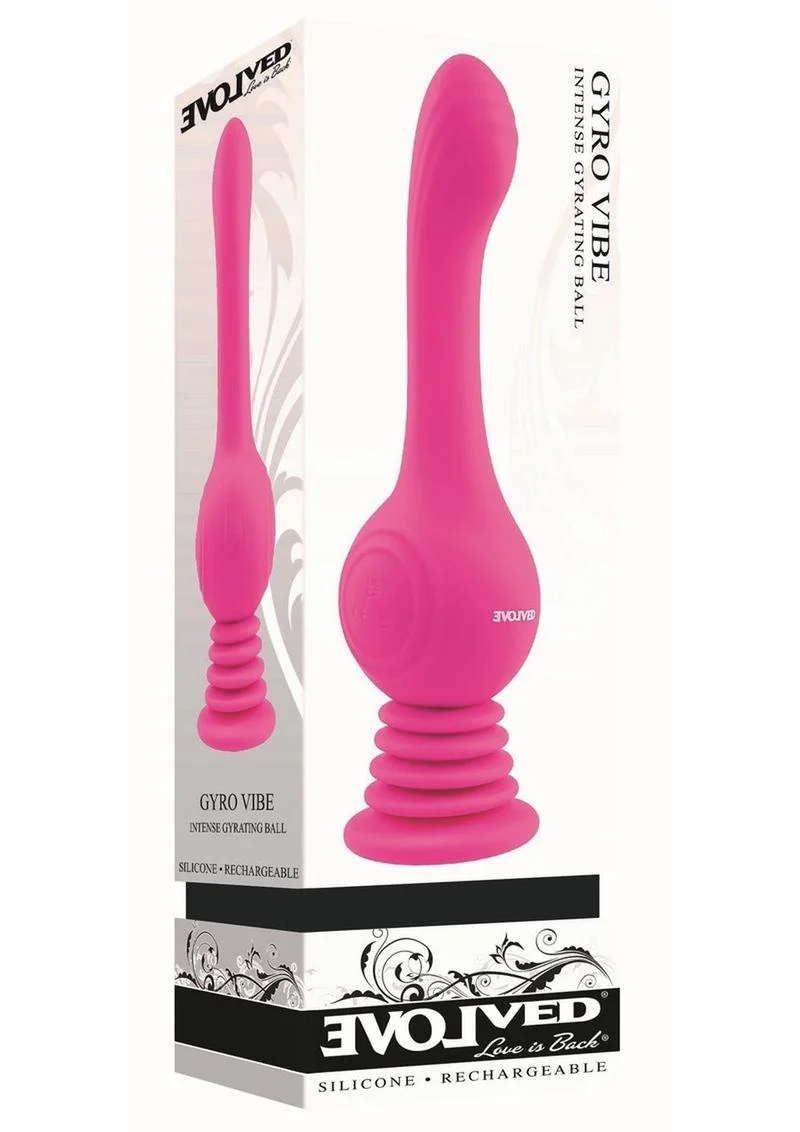 Gyro Vibe Rechargeable Silicone Vibrator with Suction Cup - Image 3