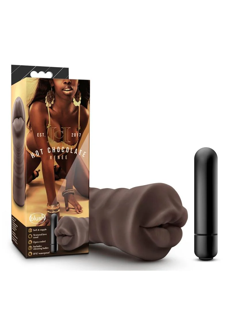 Hot Chocolate Renee Vibrating Masturbator with Bullet - Mouth - Image 4
