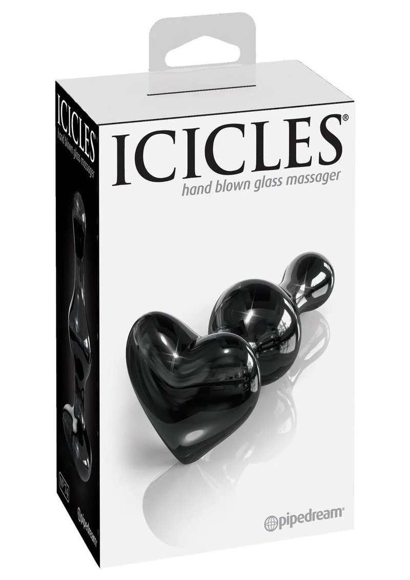 Icicles No 74 Beaded Heart Shaped Glass Anal Plug - Image 2