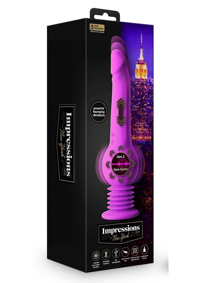 Impressions New York Rechargeable Silicone Gyro-Quake Dildo - Image 4
