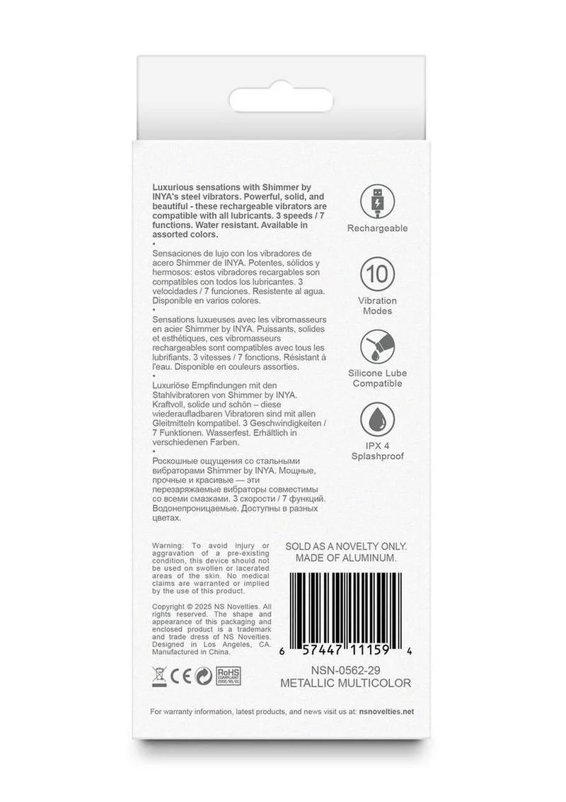 Inya Shimmer Rechargeable Steel Vibrator - Image 4