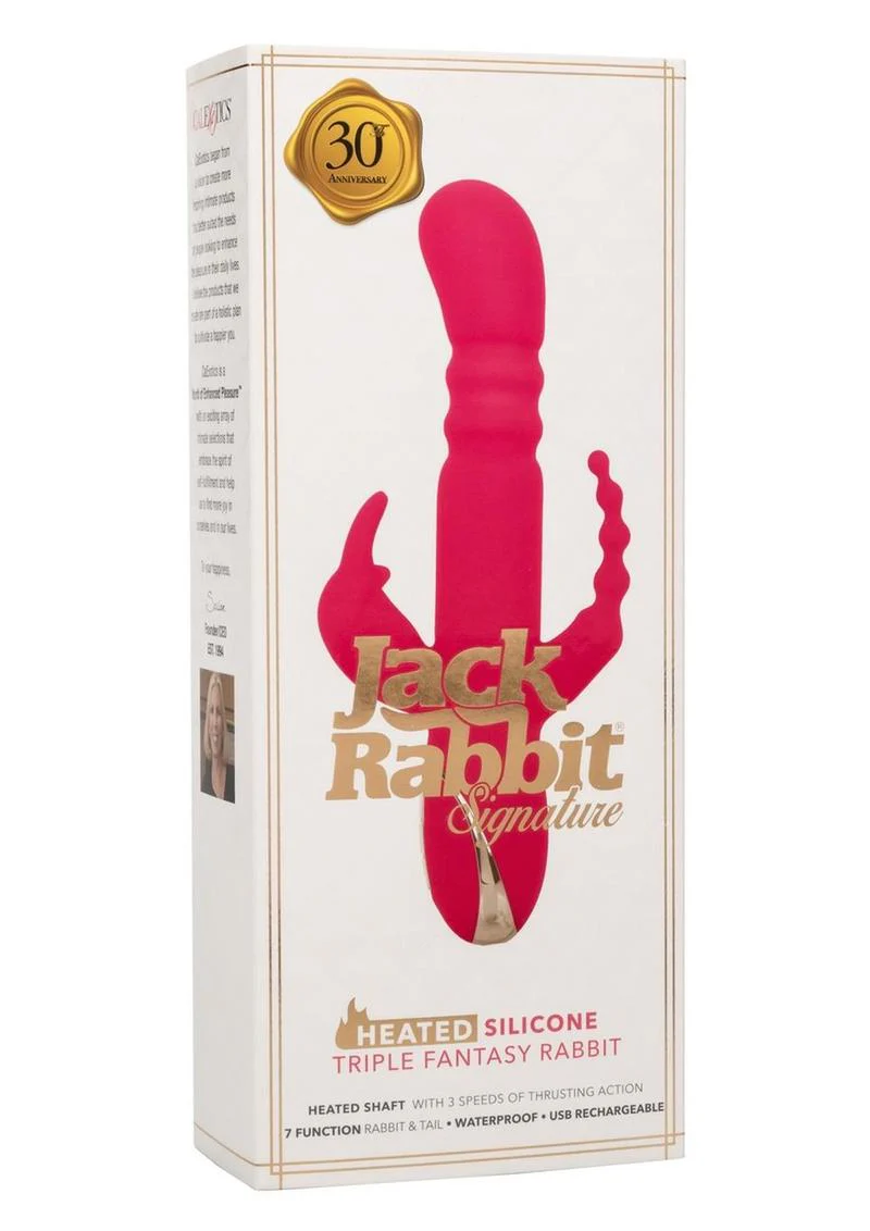 Jack Rabbit Signature Heated Rechargeable Silicone Triple Fantasy Rabbit Vibrator - Image 2