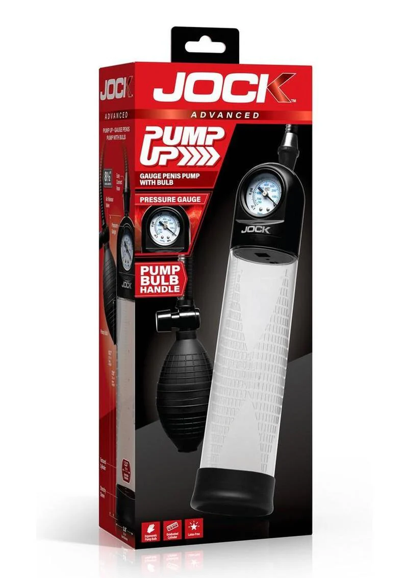 Jock Pump Up Gauge Penis Pump with Bulb - Image 2