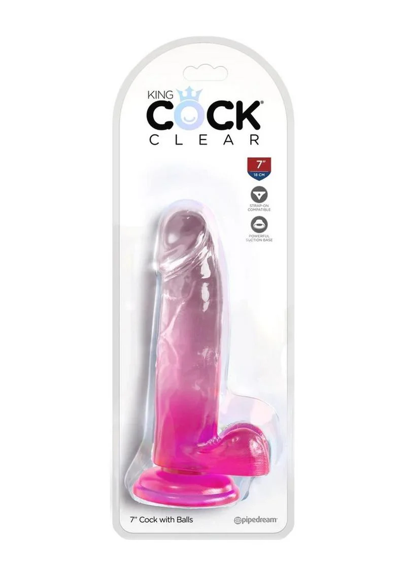 King Cock Clear Dildo with Balls - Image 14