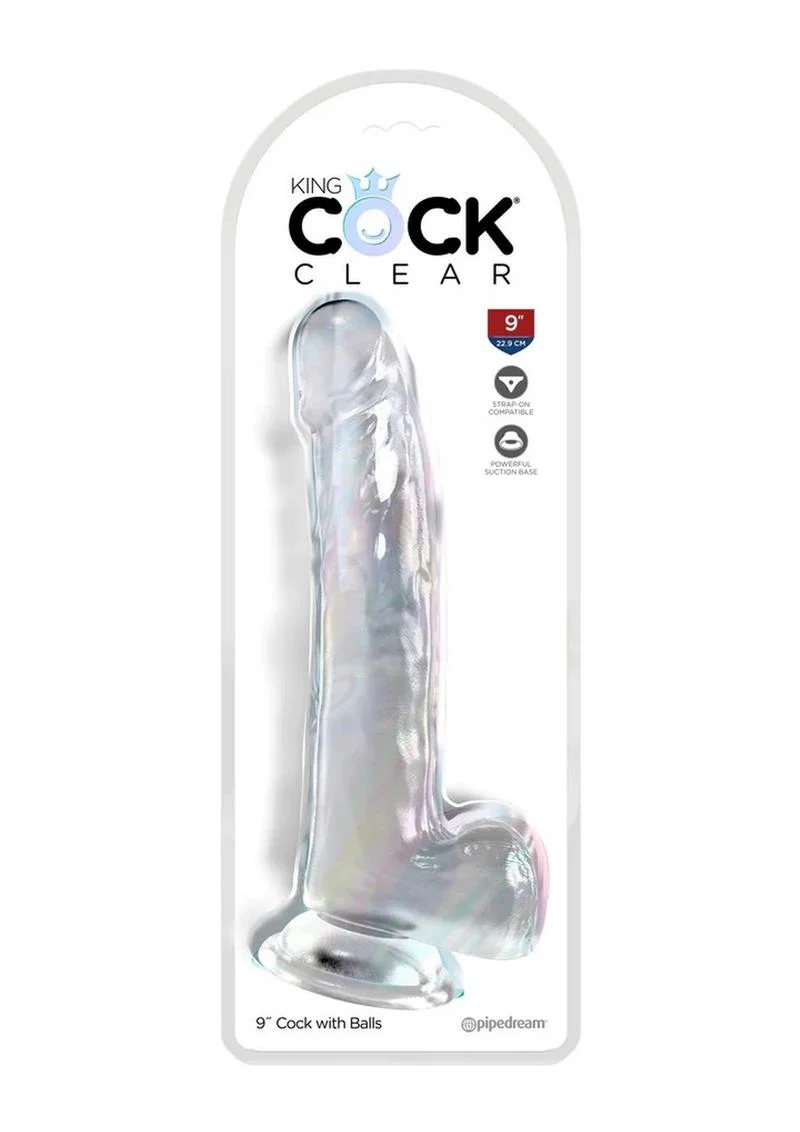 King Cock Clear Dildo with Balls - Image 6