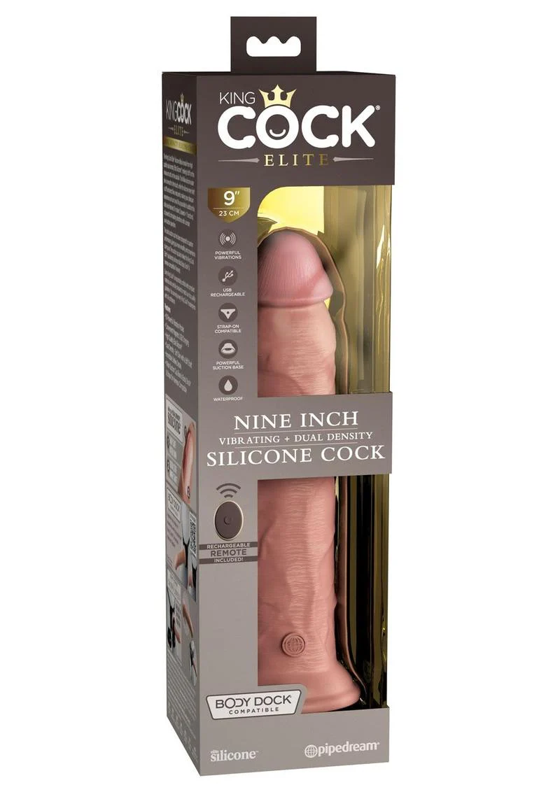 King Cock Elite Dual Density Vibrating Rechargeable Silicone Dildo with Remote Control Dildo - Image 16