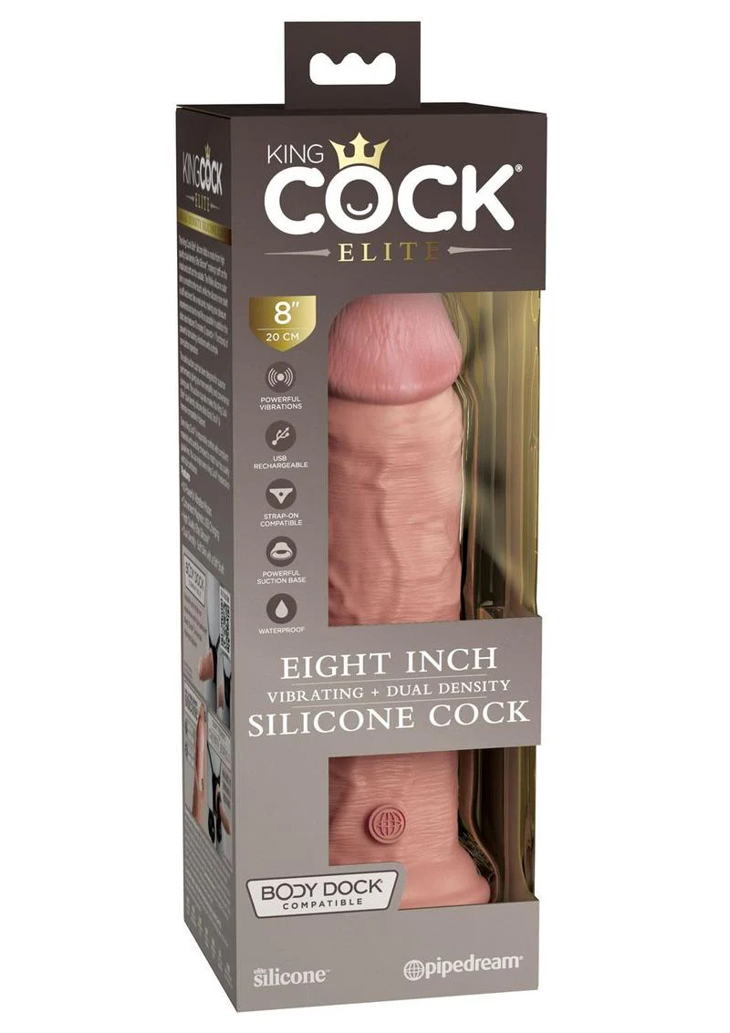 King Cock Elite Dual Density Vibrating Rechargeable Silicone Dildo with Remote Control Dildo - Image 6