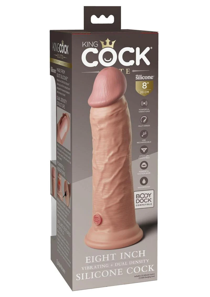 King Cock Elite Dual Density Vibrating Rechargeable Silicone Dildo with Remote Control Dildo - Image 8