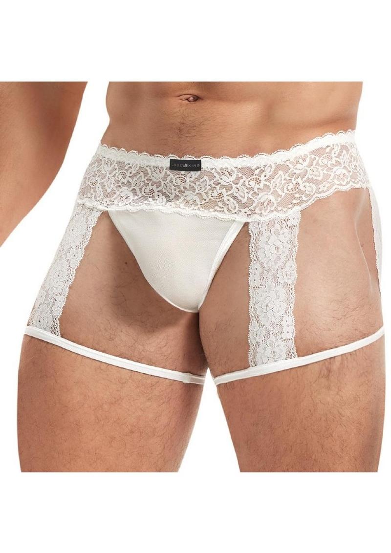 Lace King Men's Lace and Mesh Garter Panty - Image 10