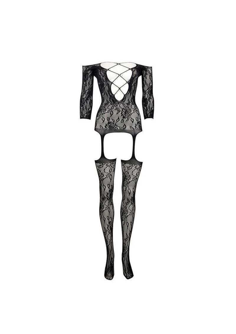 Le Desir Criss Cross Neck Bodystocking - Image 7