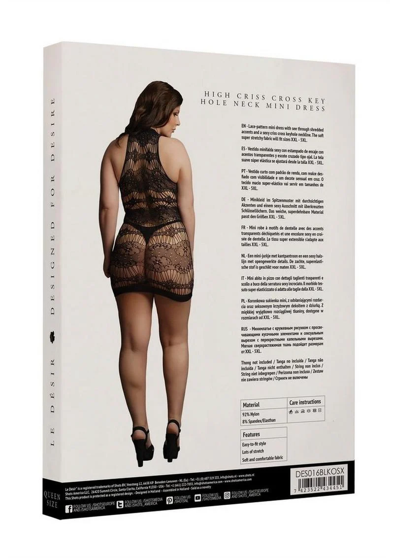 Le Desir Criss Cross Neck Mini Dress - Image 6