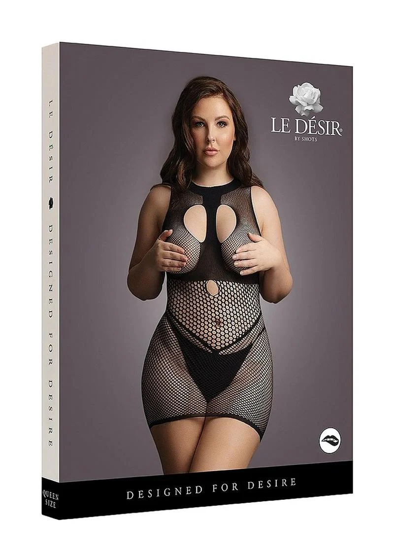 Le Desir Duo Net Open Cup Mini Dress - Image 5