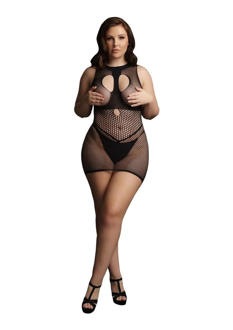 Le Desir Duo Net Open Cup Mini Dress - Image 7