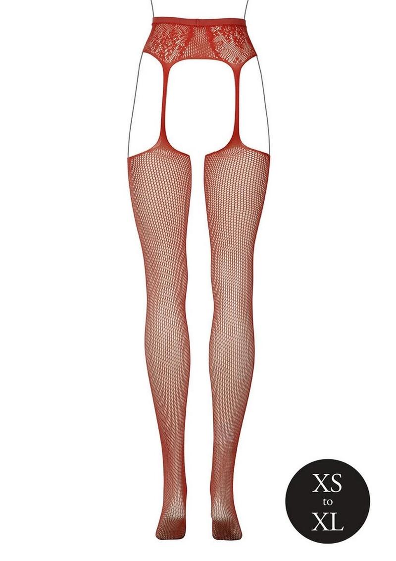 Le Desir Fishnet and Lace Garterbelt Stocking - One Size - Sunset Glow - Image 3