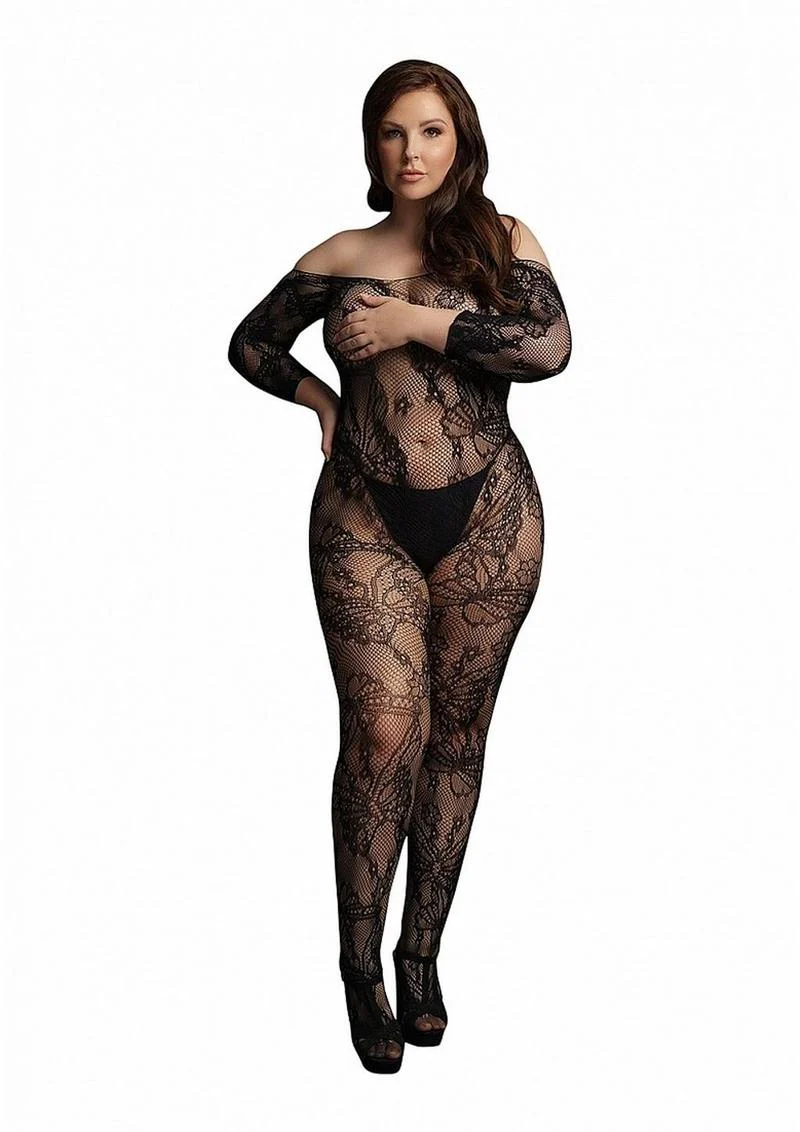 Le Desir Lace Sleeved Bodystocking - Image 8