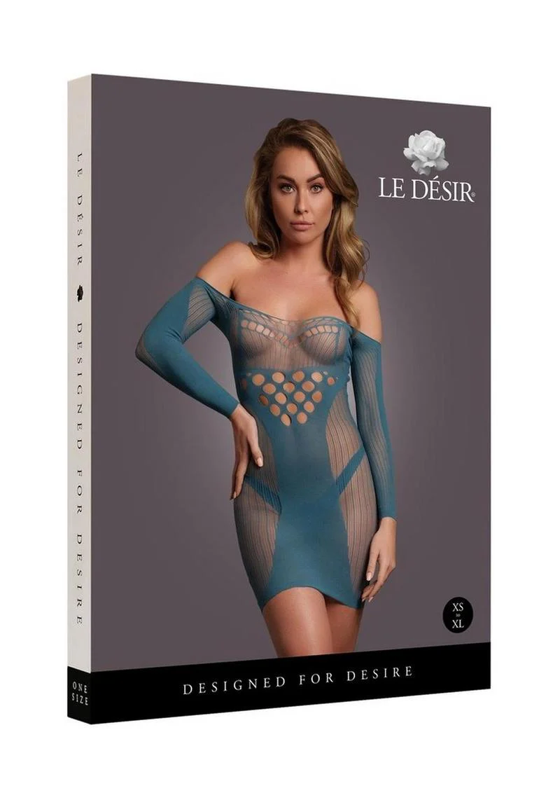 Le Desir Long Sleeved Net Mini Dress - Image 3