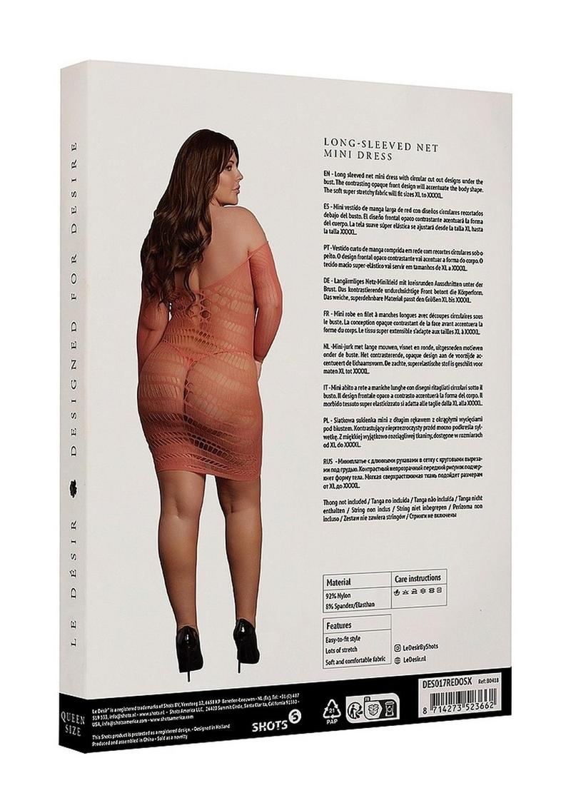 Le Desir Long Sleeved Net Mini Dress - Queen - Sunset Glow - Image 4