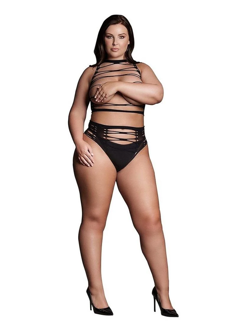 Le Desir Shade Helike Xlv Two Piece with Open Cups, Crop Top and Pantie - Image 5