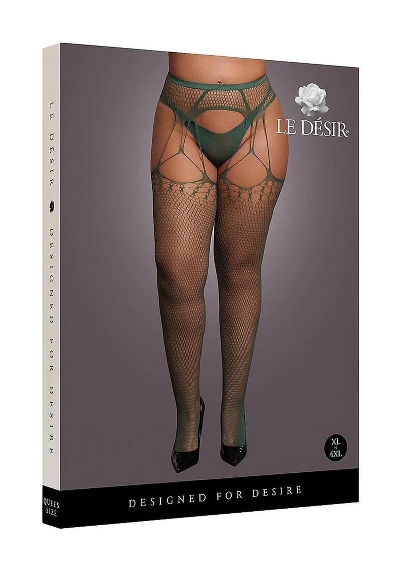 Le Desir Shredded Suspender Pantyhose - Image 13