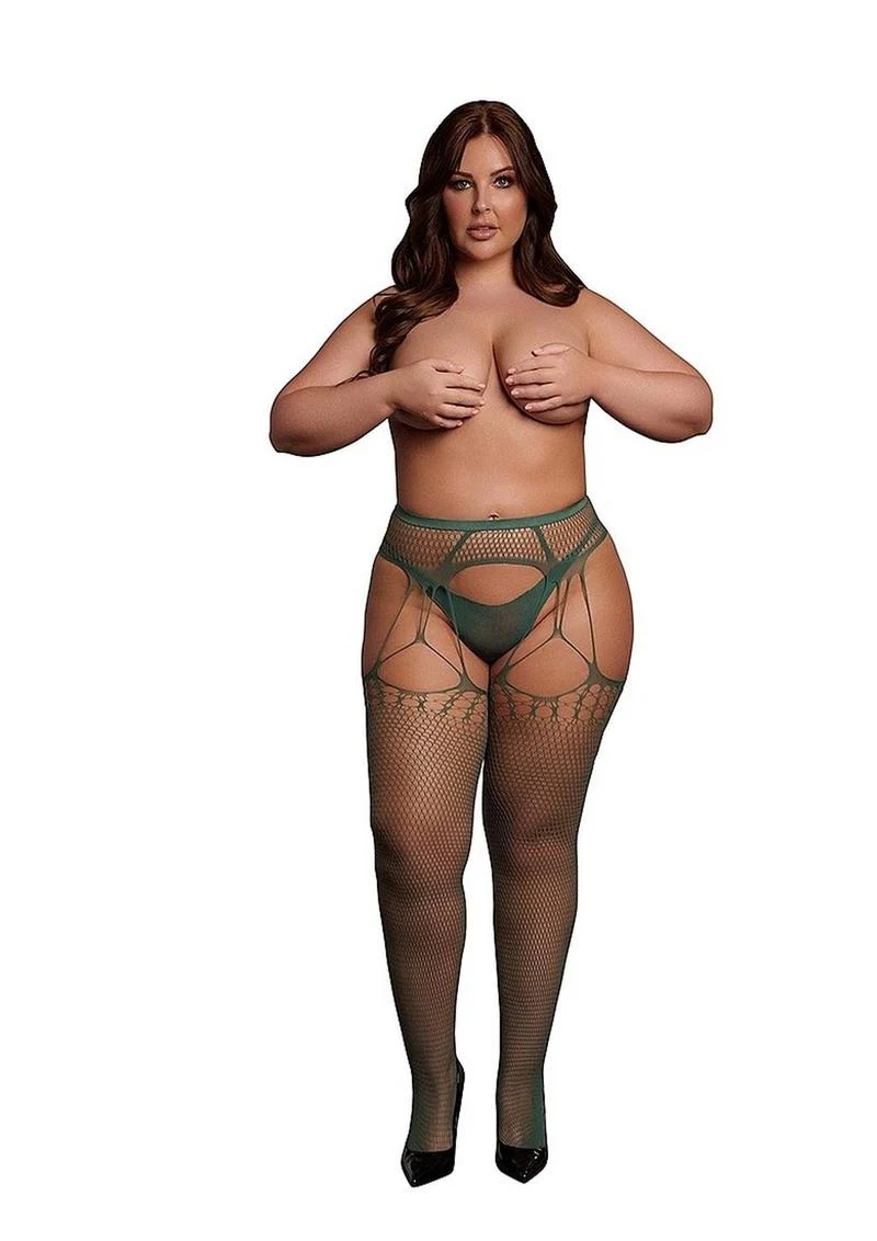 Le Desir Shredded Suspender Pantyhose - Image 15
