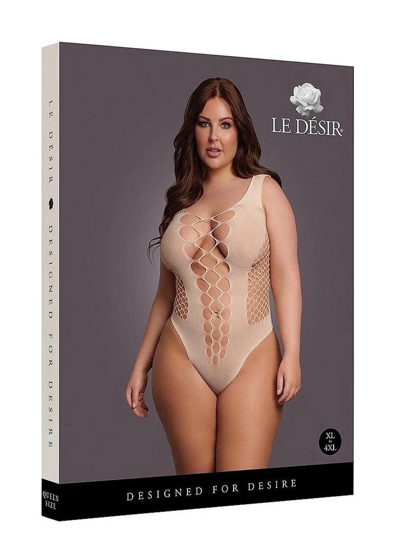 Le Desir V-Neck Teddy with Opaque Panels - Image 14