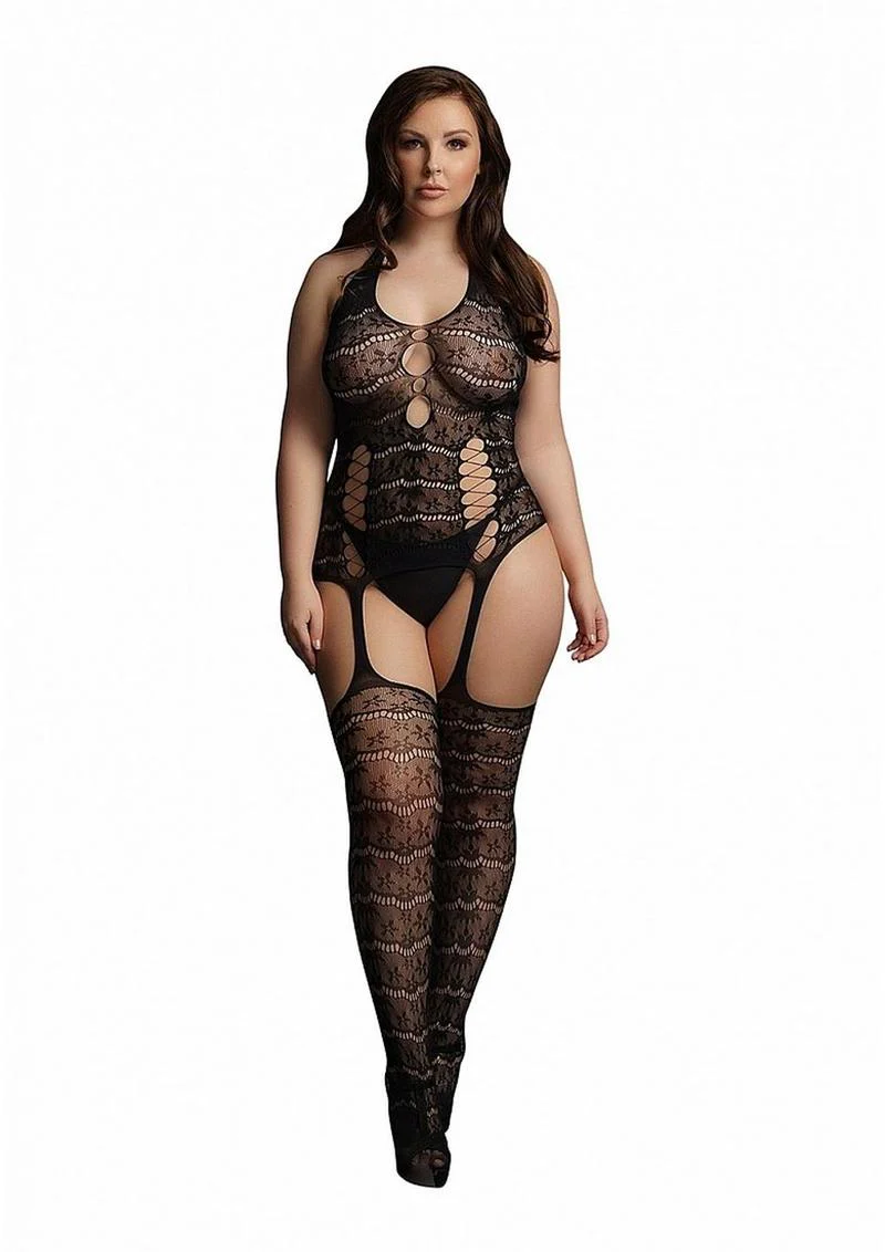 Le Desire Lace Suspender Bodystocking - Image 5