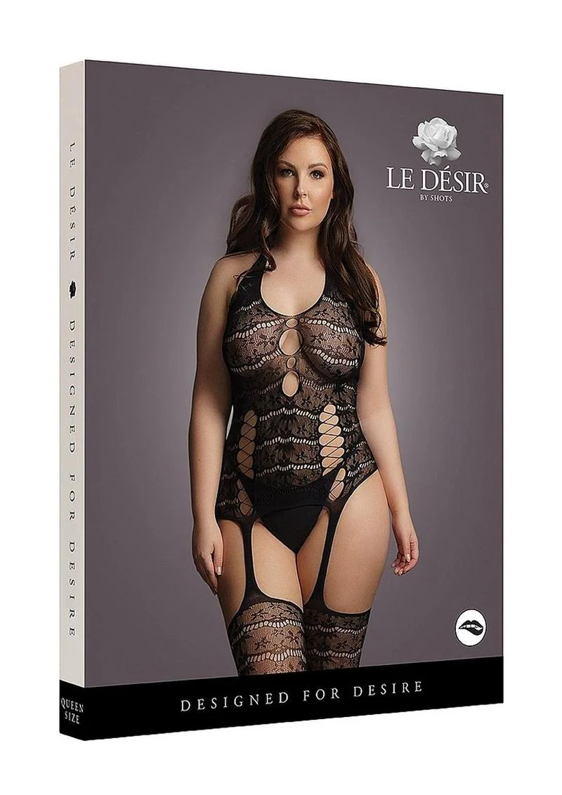 Le Desire Lace Suspender Bodystocking - Image 8
