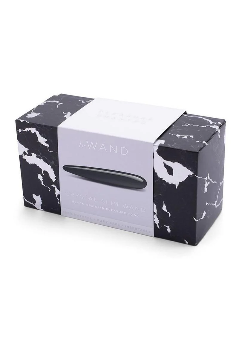 Le Wand Crystal Slim Wand with Silicone Ring - Black Obsidian - Image 4