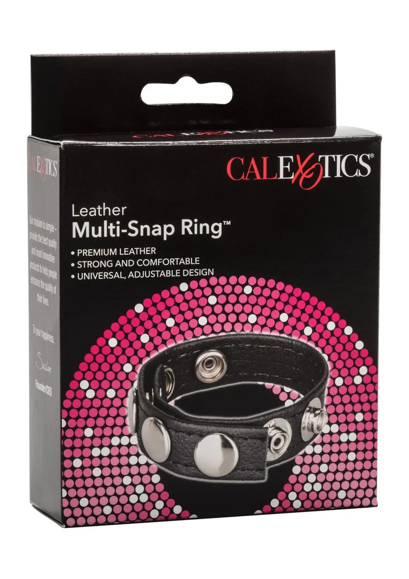 Leather Multi-Snap Cock Ring - Image 2