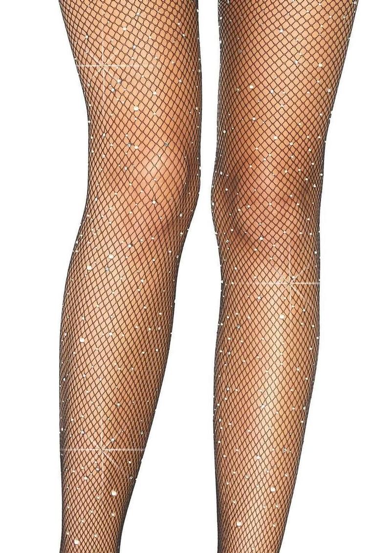 Leg Avenue Crystalized Fishnet Suspender Pantyhose - Image 3