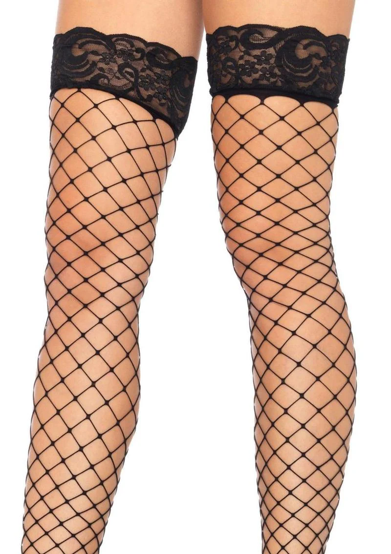Leg Avenue Fence Net Stocking with Lace Top - Image 5