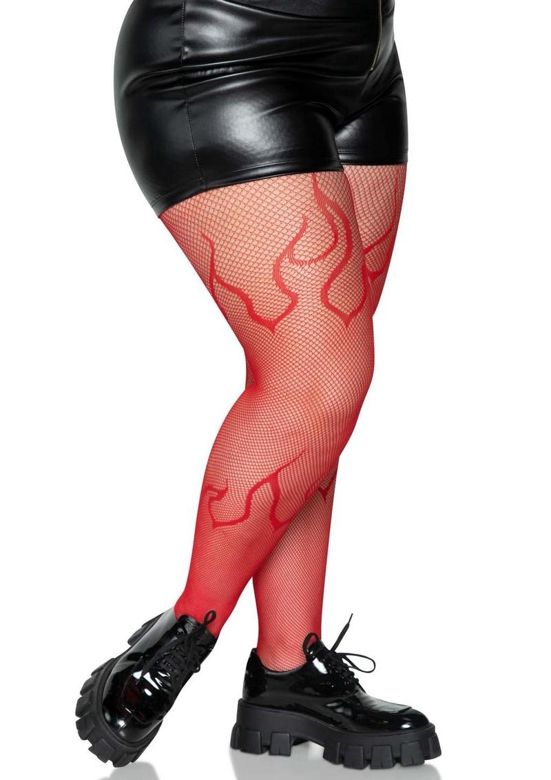 Leg Avenue Flame Net Tights - Image 4