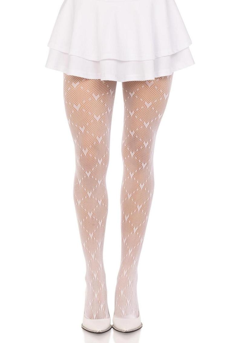 Leg Avenue Love Struck Heart Net Tights - Image 2