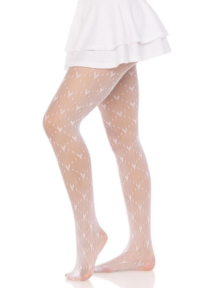 Leg Avenue Love Struck Heart Net Tights - Image 3