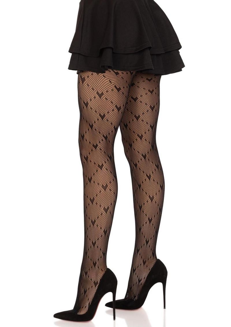Leg Avenue Love Struck Heart Net Tights - Image 7