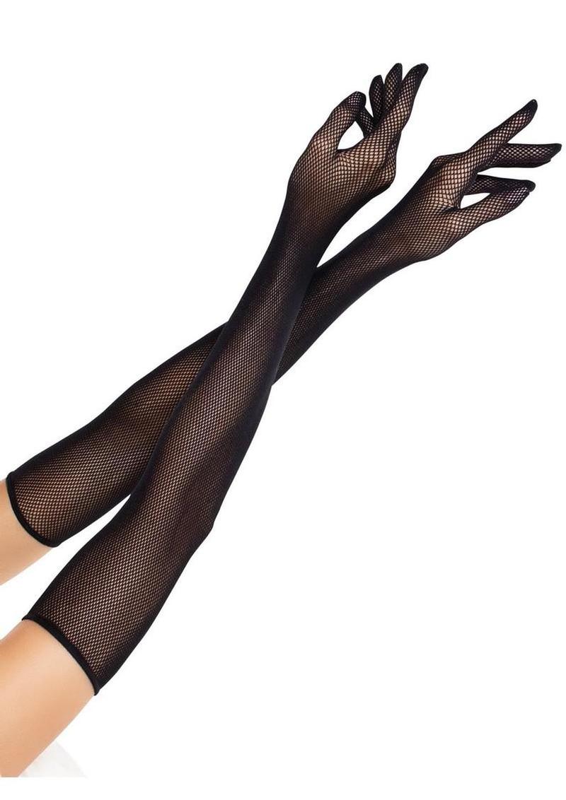 Leg Avenue Opera Length Fishnet Gloves - Image 2